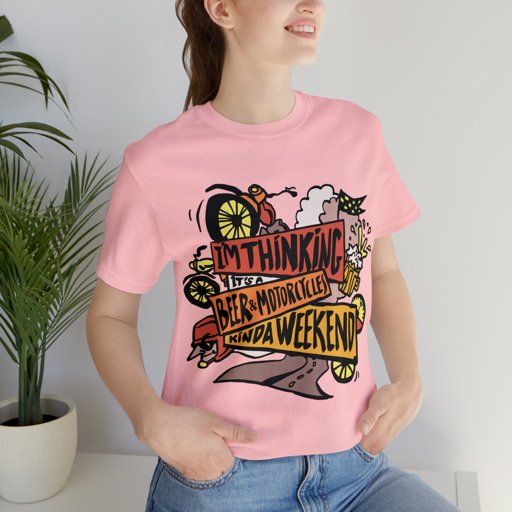 Beer and Motorcycle Shirt | Drink Beer Unisex T-Shirt