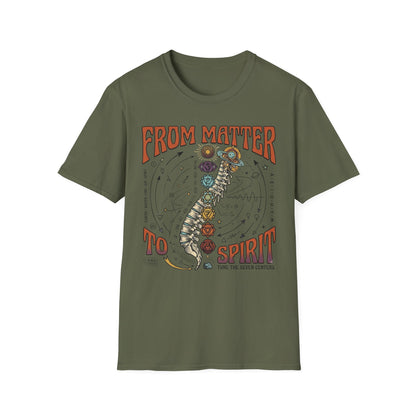 Spiritual Chakra Spine Graphic Tee—From Matter to Spirit T-Shirt