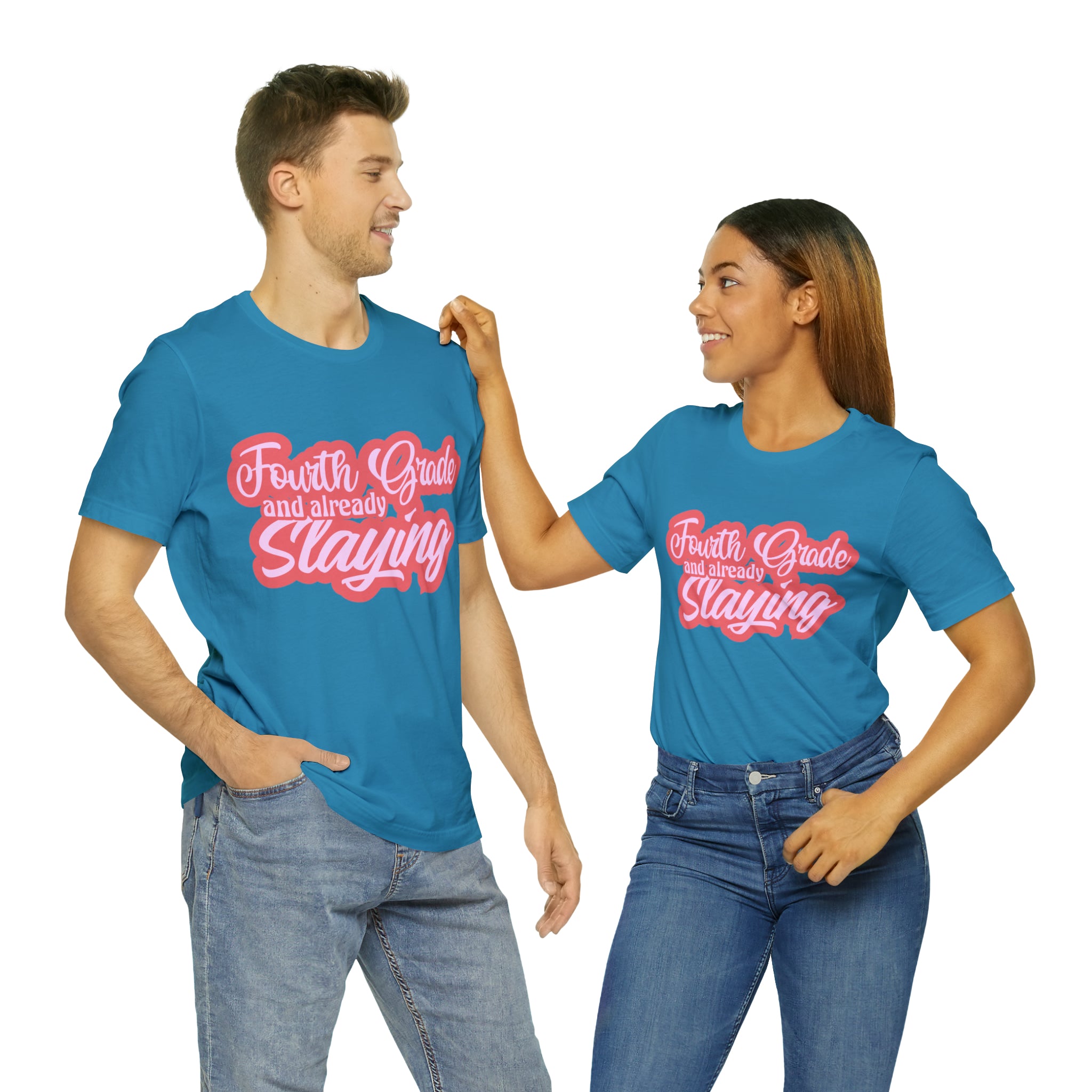 Slaying in Fourth Grade Shirt | Pink School Unisex T-Shirt