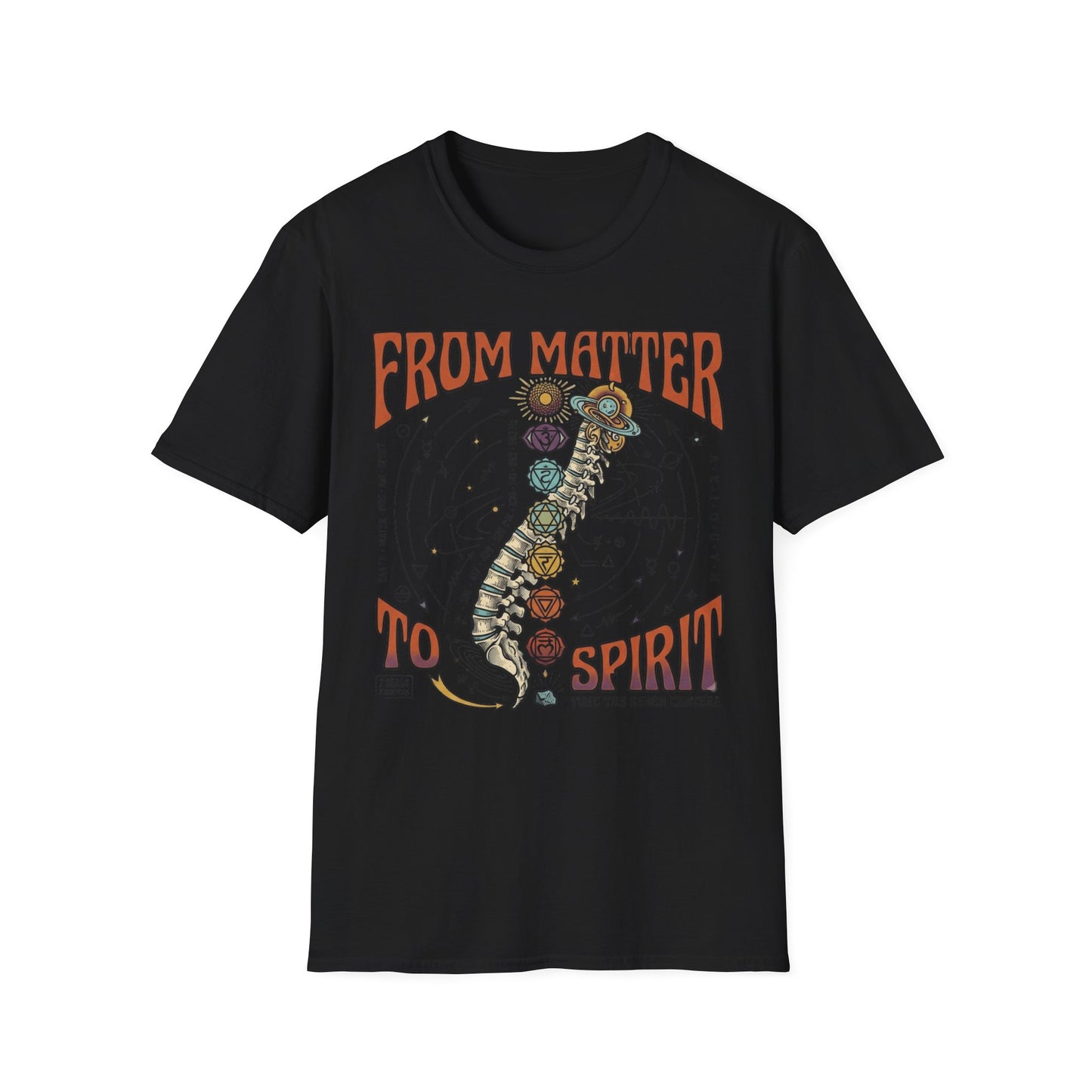 Spiritual Chakra Spine Graphic Tee—From Matter to Spirit T-Shirt