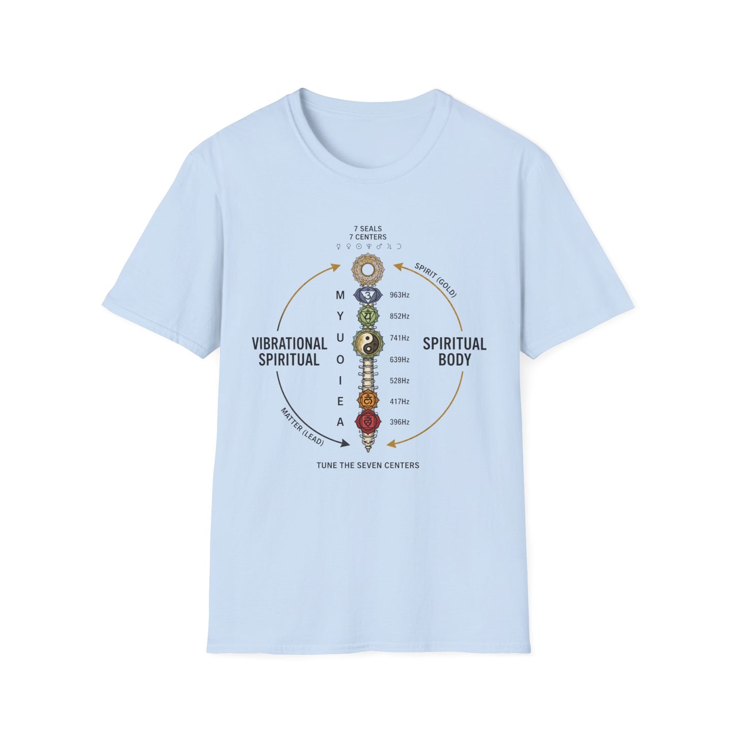 Chakra Alignment T-Shirt — 7 Seals 7 Centers Spiritual Energy Tee