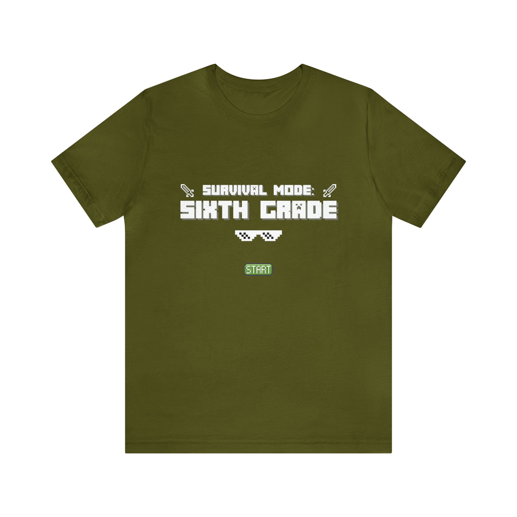 Sixth Grade Survival Mode Shirt | Minecraft School Unisex T-Shirt