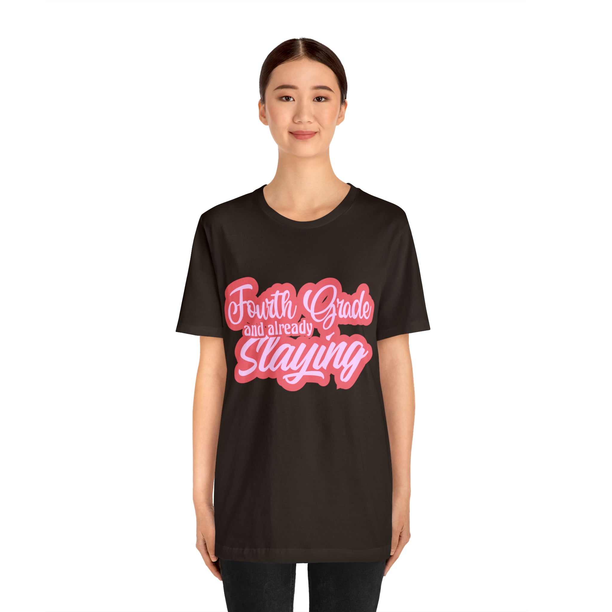 Slaying in Fourth Grade Shirt | Pink School Unisex T-Shirt