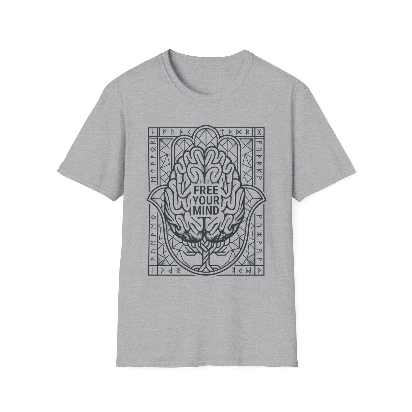 Free Your Mind T-Shirt — Mandala Brain Meditation Tee
