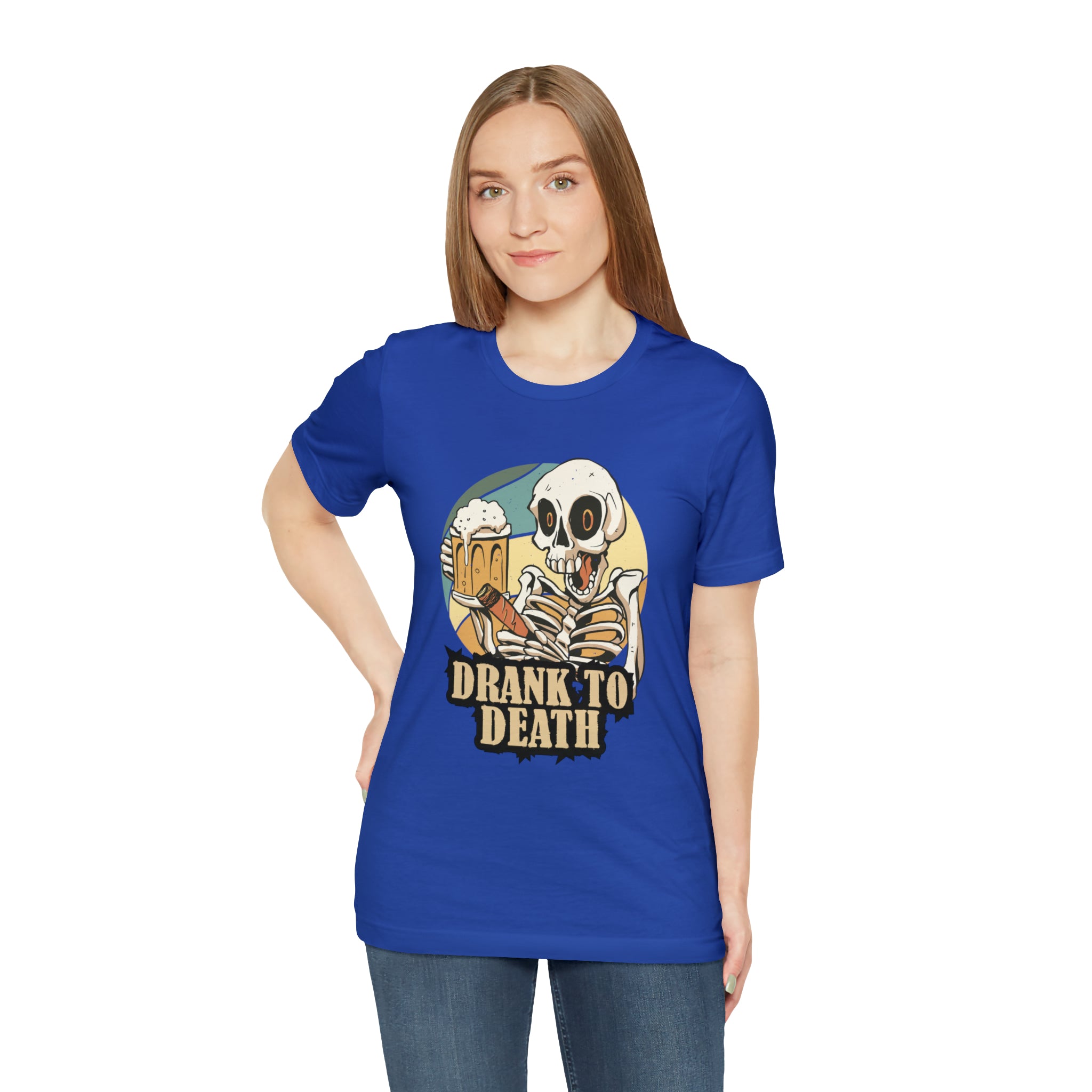 Skeleton Drank to Death Shirt | Drink Beer Unisex T-Shirt