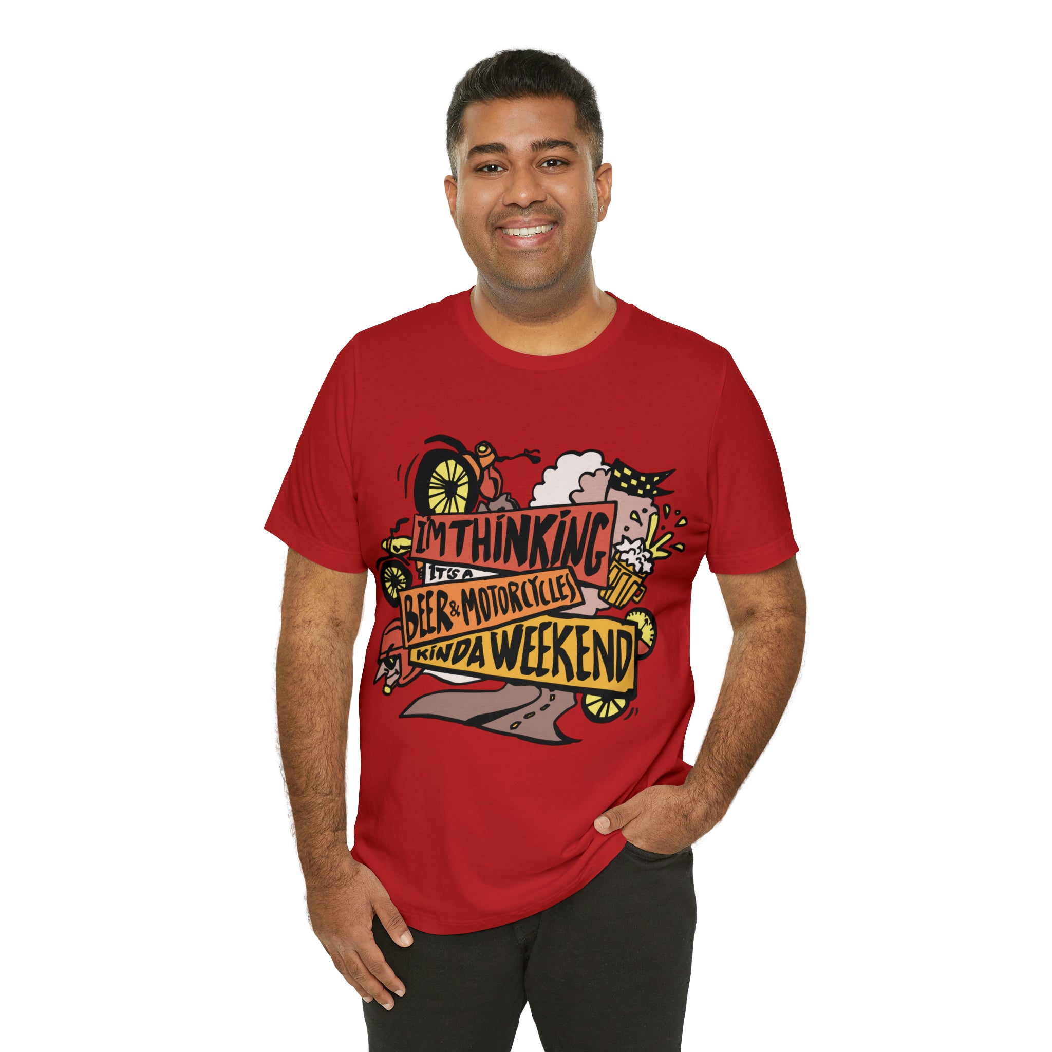 Beer and Motorcycle Shirt | Drink Beer Unisex T-Shirt