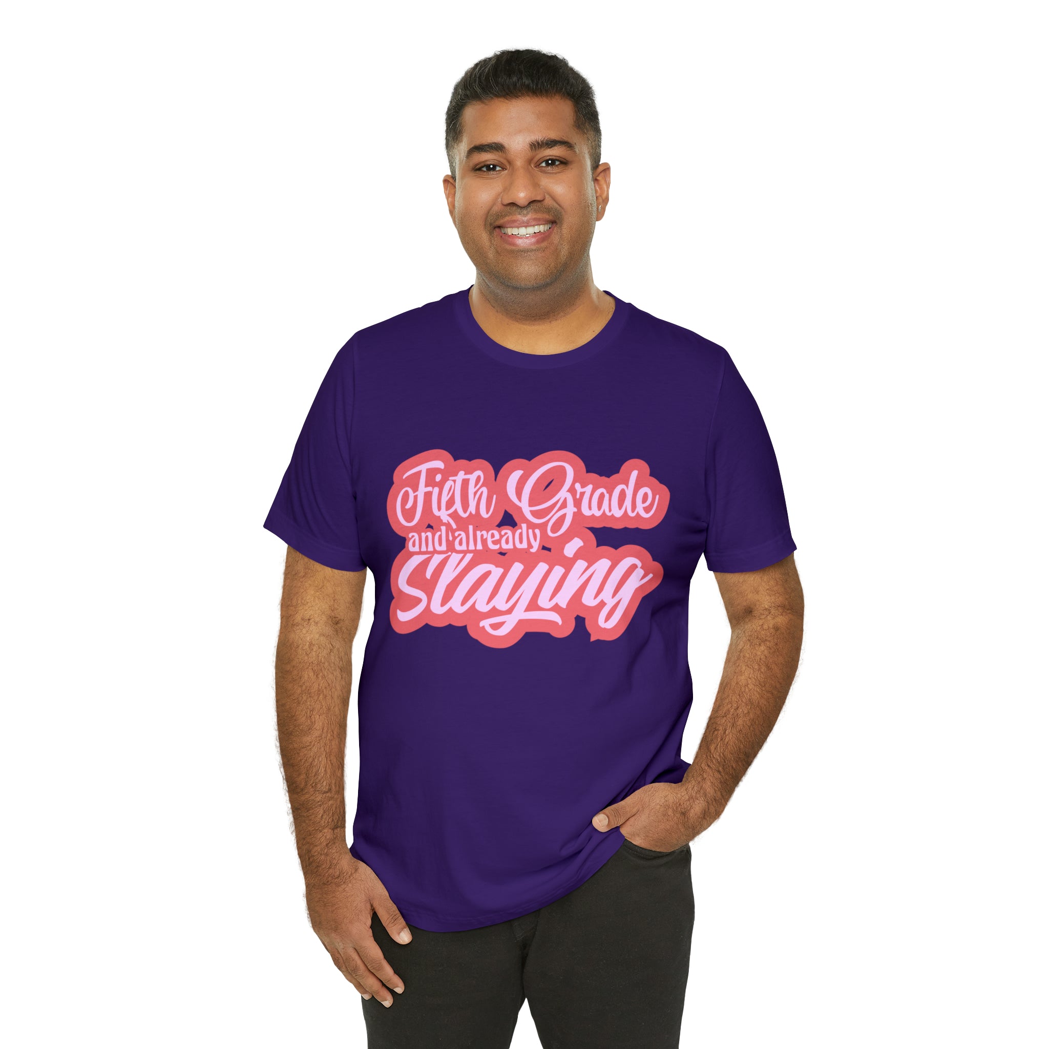 Slaying in Fifth Grade Shirt | Pink School Unisex T-Shirt