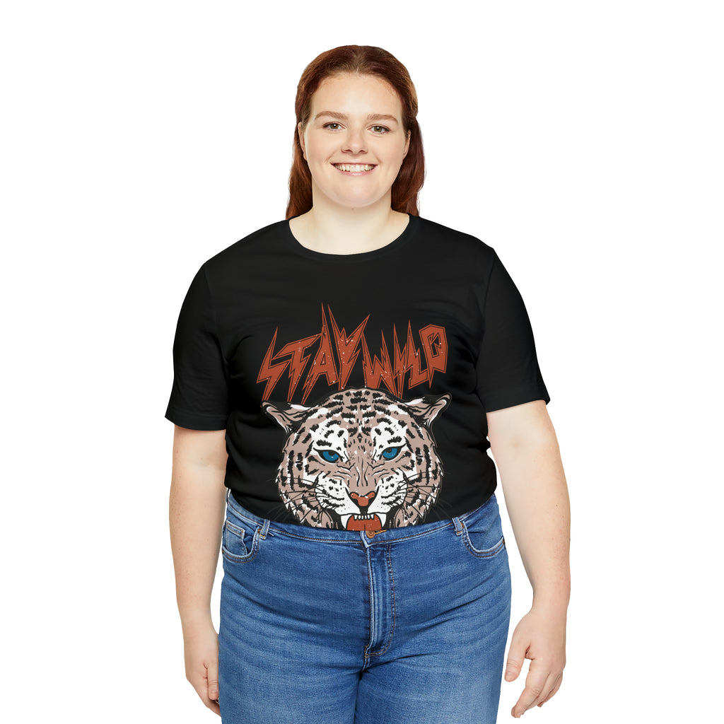 Stay Wild Unisex T-shirt Cougar Leopard Fun Ambitious Shirt Cat Lady Shirt