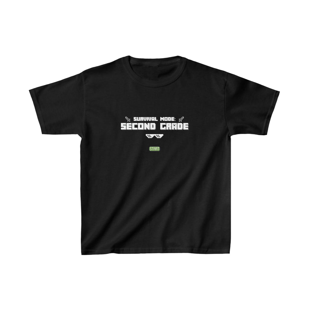 Second Grade Survival Mode | Minecraft Kids Heavy Cotton™ Tee