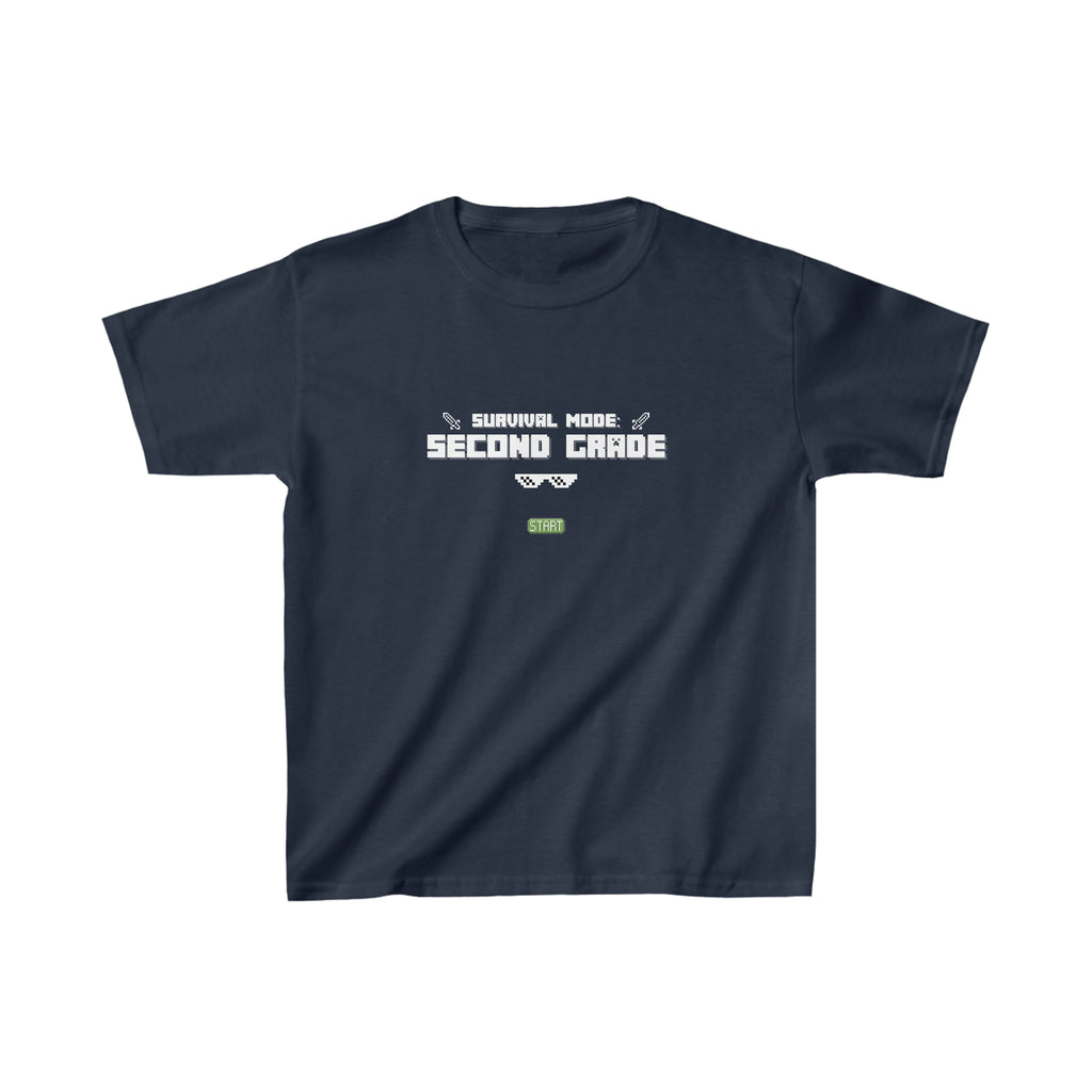 Second Grade Survival Mode | Minecraft Kids Heavy Cotton™ Tee