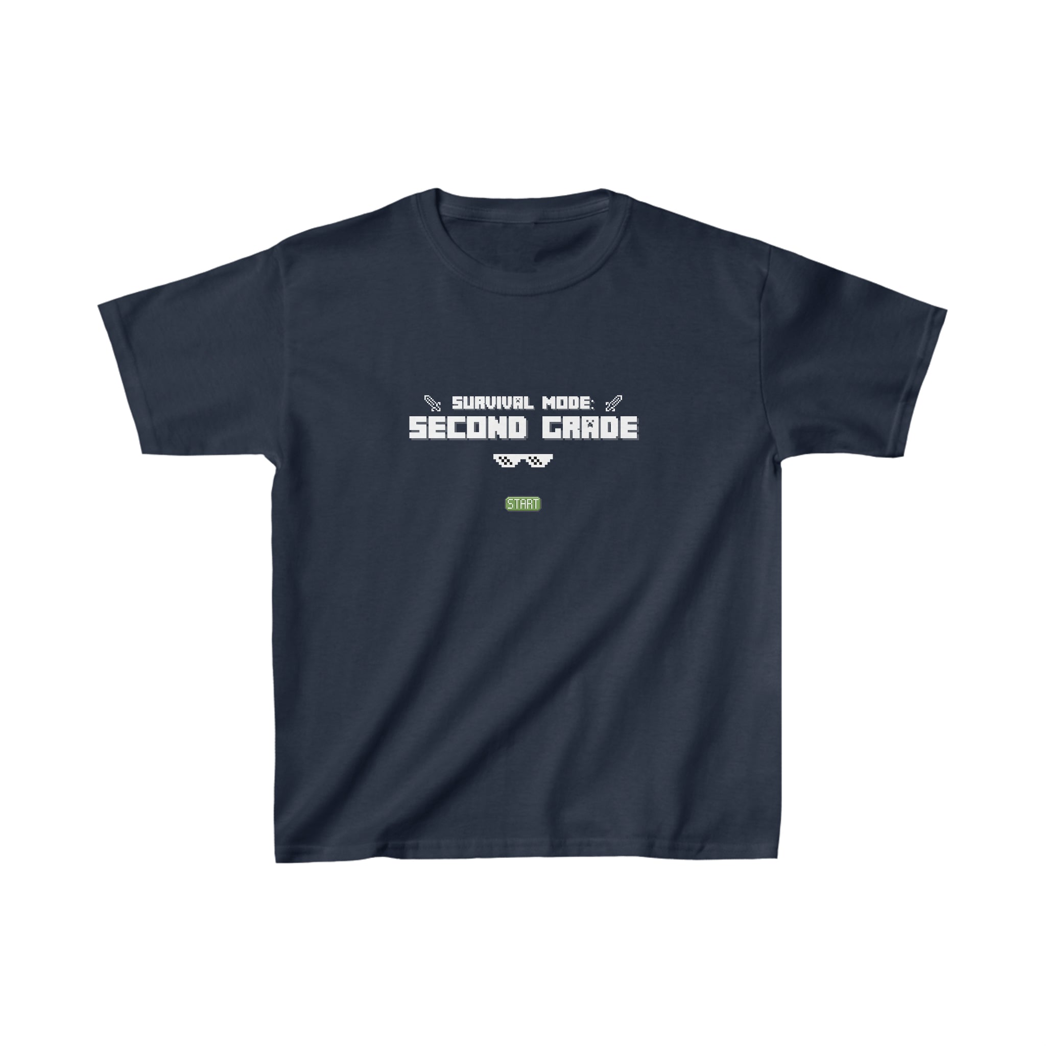 Second Grade Survival Mode | Minecraft Kids Heavy Cotton™ Tee