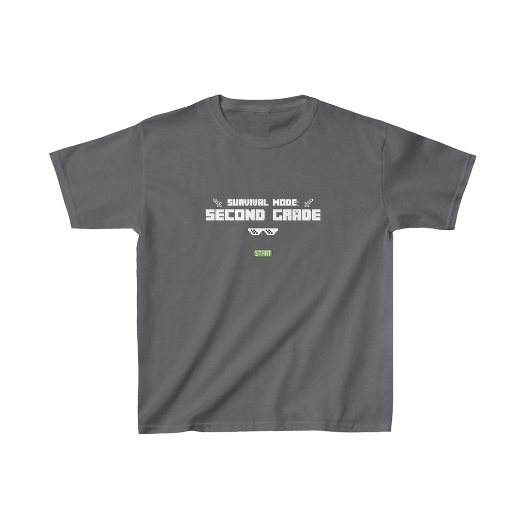 Second Grade Survival Mode | Minecraft Kids Heavy Cotton™ Tee