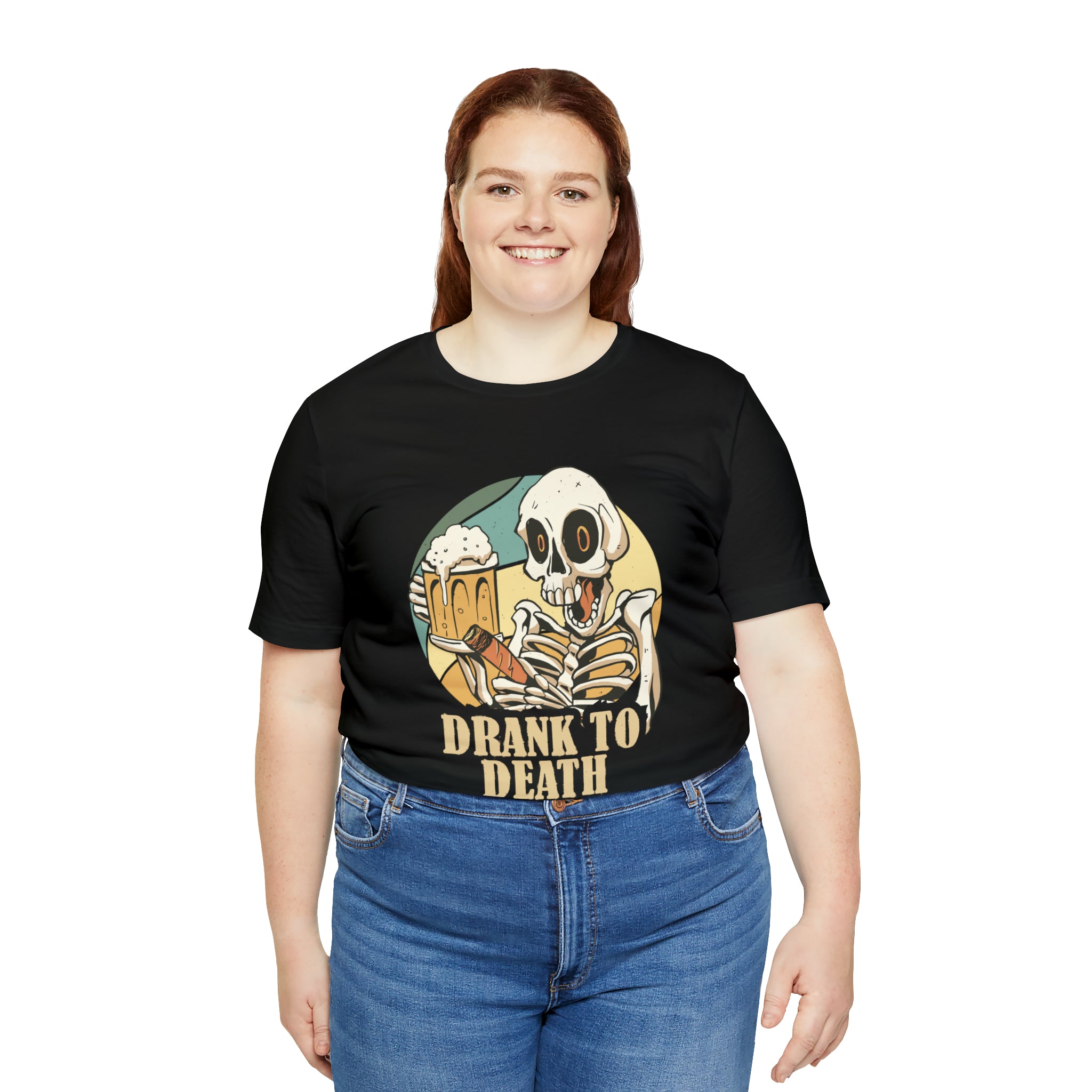 Skeleton Drank to Death Shirt | Drink Beer Unisex T-Shirt