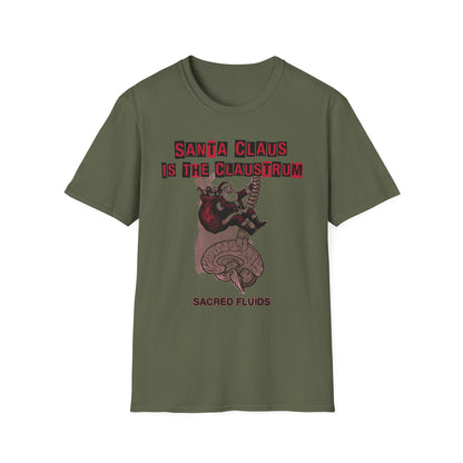 Santa Claus Is The Claustrum T-Shirt — Retro Anatomical Christmas Tee