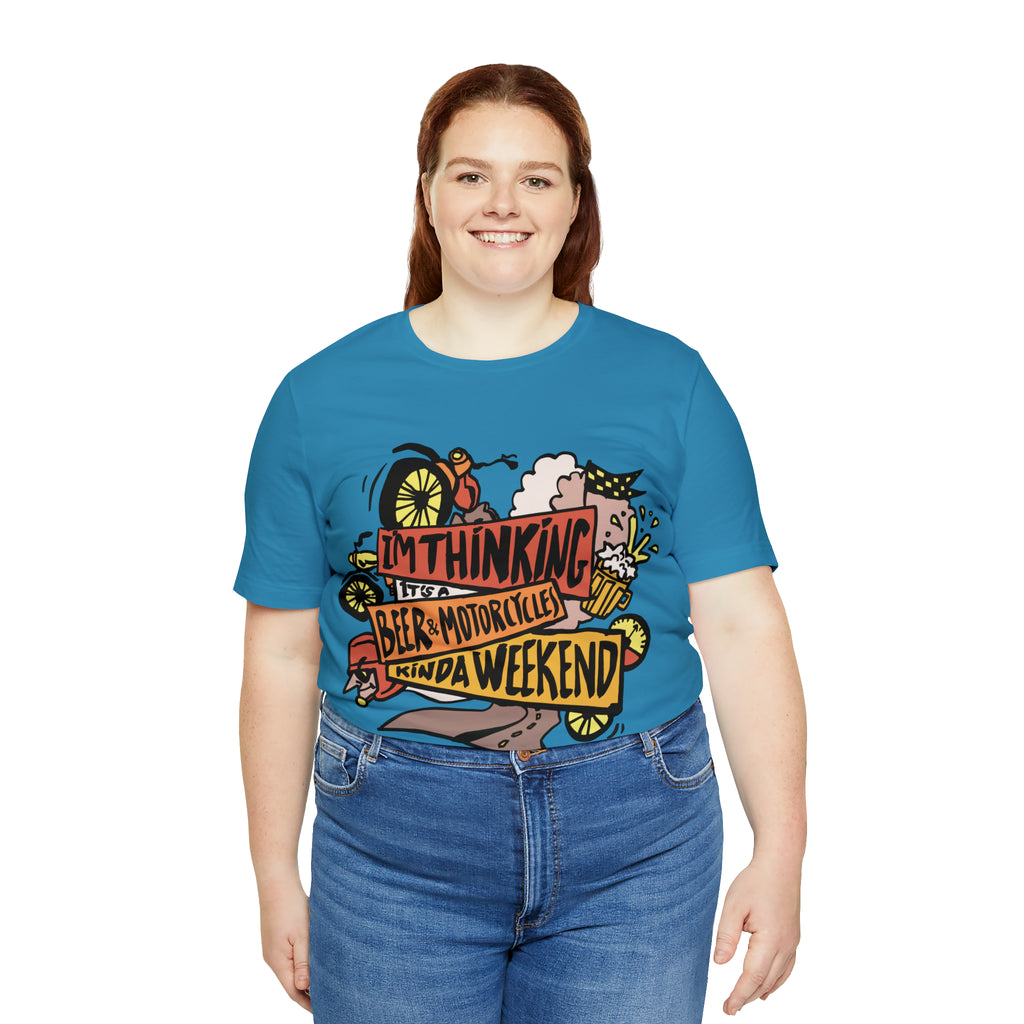 Beer and Motorcycle Shirt | Drink Beer Unisex T-Shirt