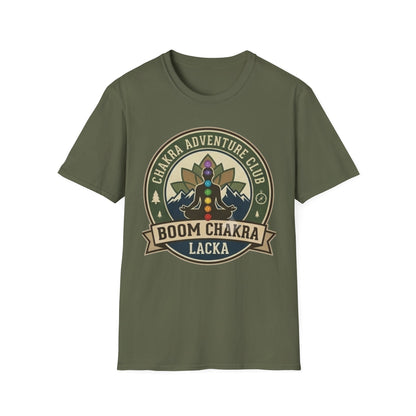 Chakra Adventure Club T‑Shirt — 'Boom Chakra Lacka' Spiritual Hiking Graphic
