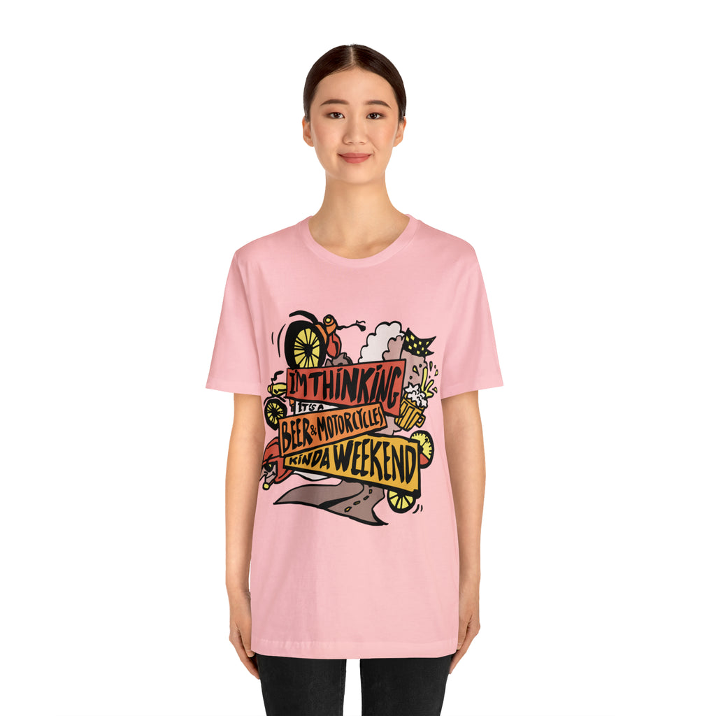Beer and Motorcycle Shirt | Drink Beer Unisex T-Shirt