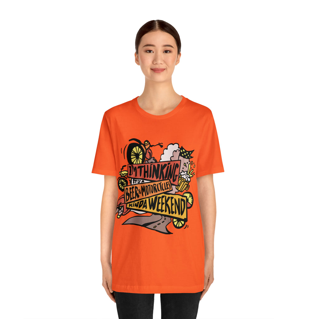 Beer and Motorcycle Shirt | Drink Beer Unisex T-Shirt
