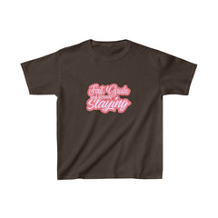 Slaying in First Grade Shirt | School Kids Heavy Cotton™ Tee