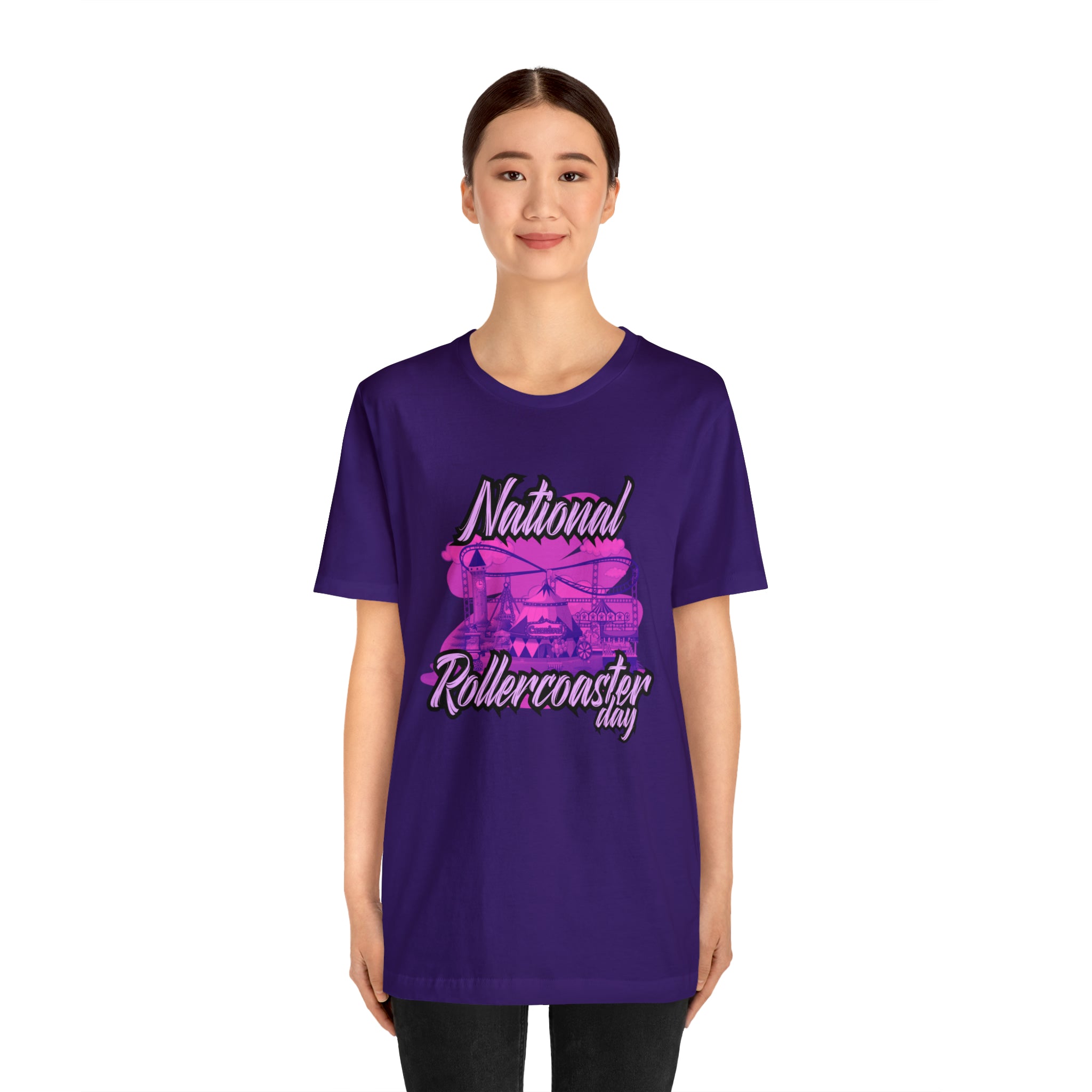 National Rollercoaster Day Pink Shirt | Carnival Ride T-Shirt