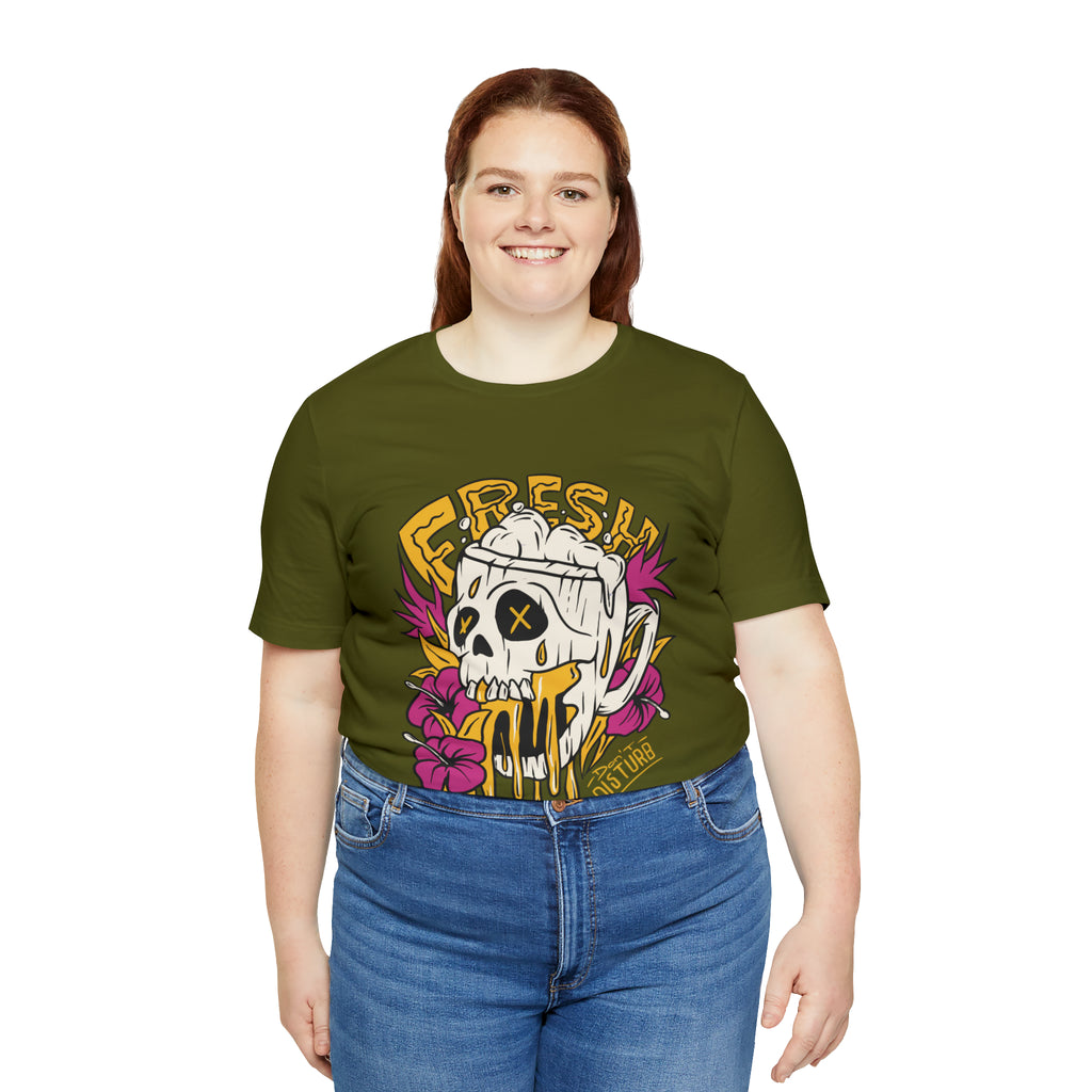 Fresh Beer Skull Shirt | Drink Beer Unisex T-Shirt