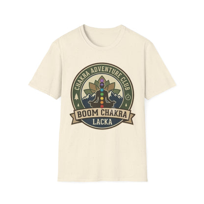 Chakra Adventure Club T‑Shirt — 'Boom Chakra Lacka' Spiritual Hiking Graphic
