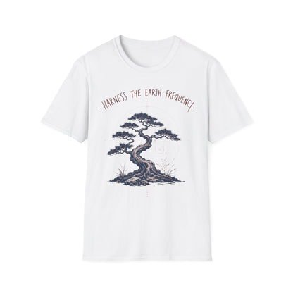 Harness The Earth Frequency T-Shirt — Bonsai Tree Spiritual Tee