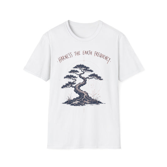 Harness The Earth Frequency T-Shirt — Bonsai Tree Spiritual Tee