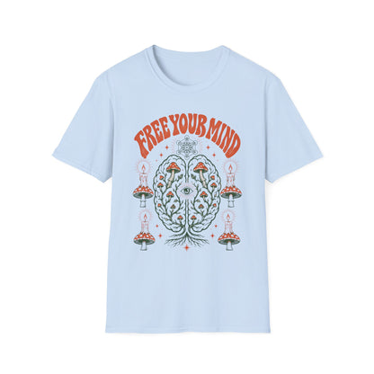 Free Your Mind T-Shirt — Retro Psychedelic Mushroom Graphic Tee