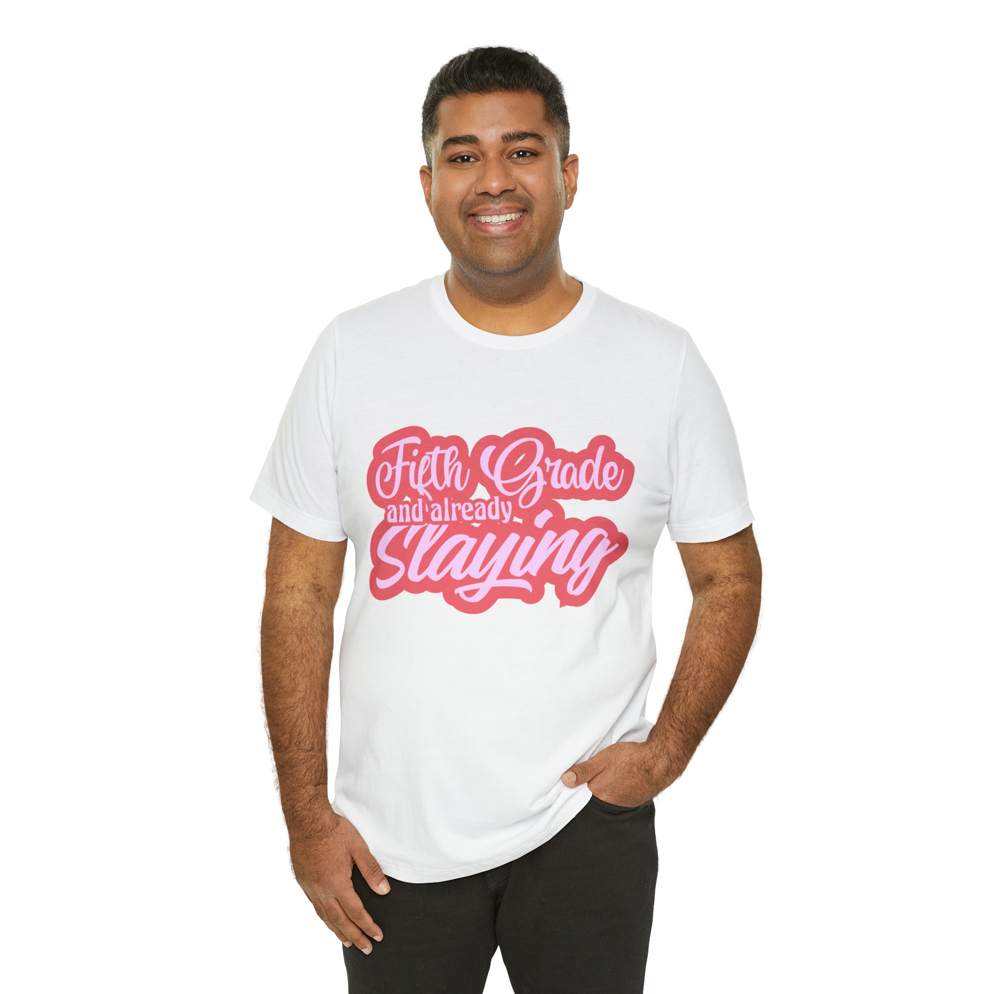 Slaying in Fifth Grade Shirt | Pink School Unisex T-Shirt