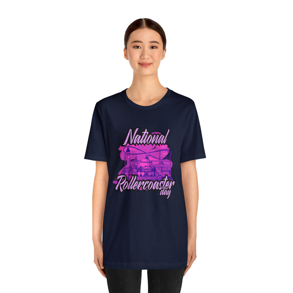 National Rollercoaster Day Pink Shirt | Carnival Ride T-Shirt