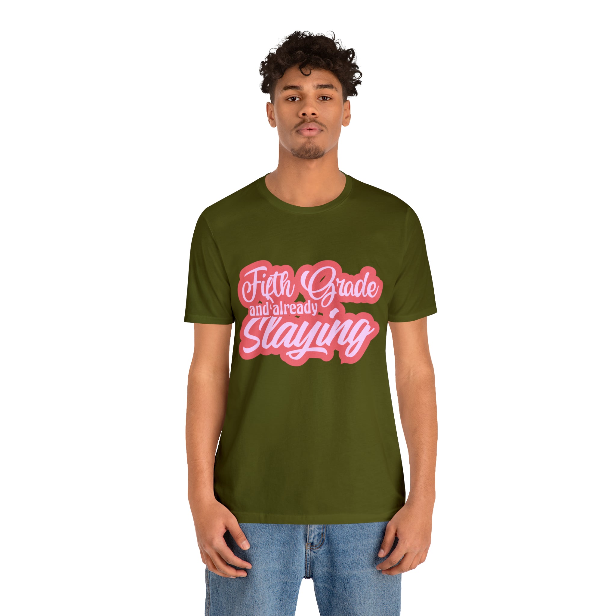 Slaying in Fifth Grade Shirt | Pink School Unisex T-Shirt