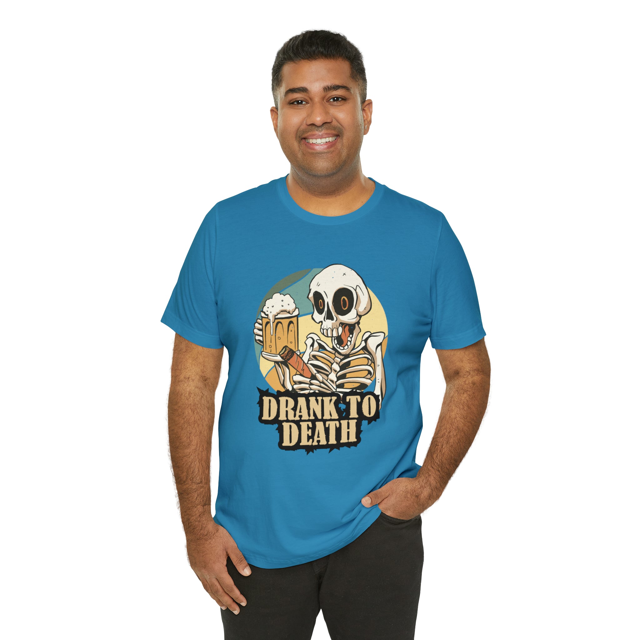 Skeleton Drank to Death Shirt | Drink Beer Unisex T-Shirt