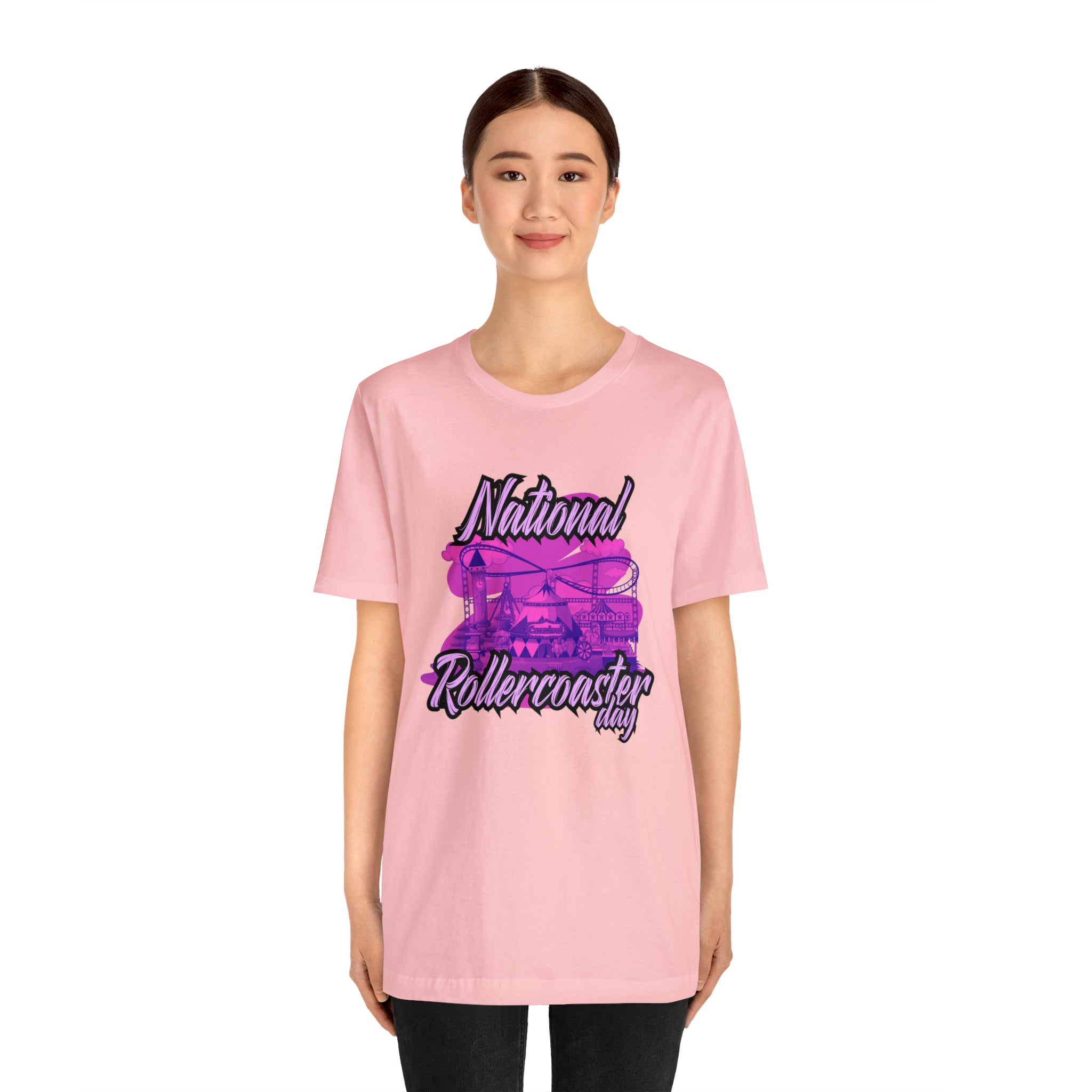 National Rollercoaster Day Pink Shirt | Carnival Ride T-Shirt
