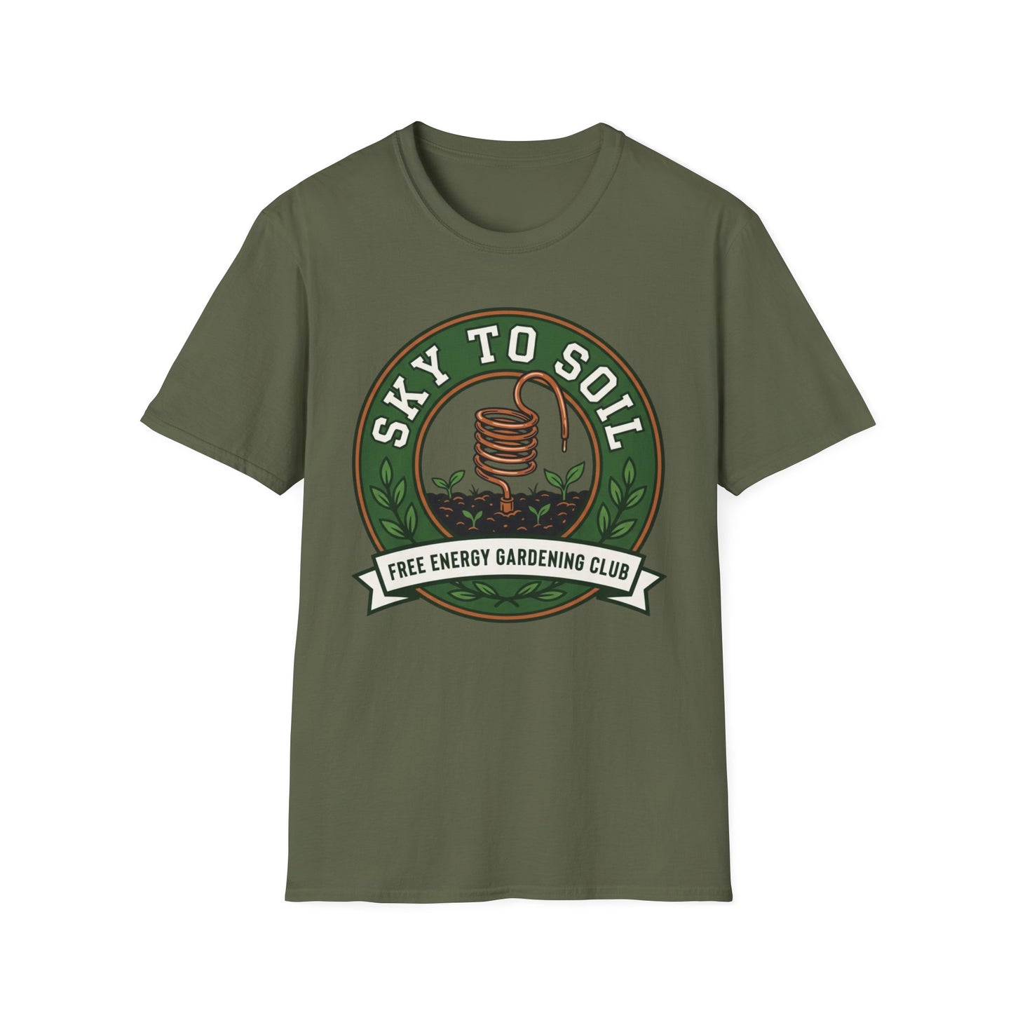 Sky to Soil Gardening T-Shirt — 'Sky to Soil' Local Energy Gardening Club Tee