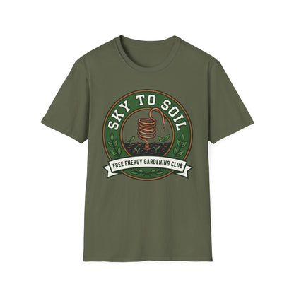 Sky to Soil Gardening T-Shirt — 'Sky to Soil' Local Energy Gardening Club Tee