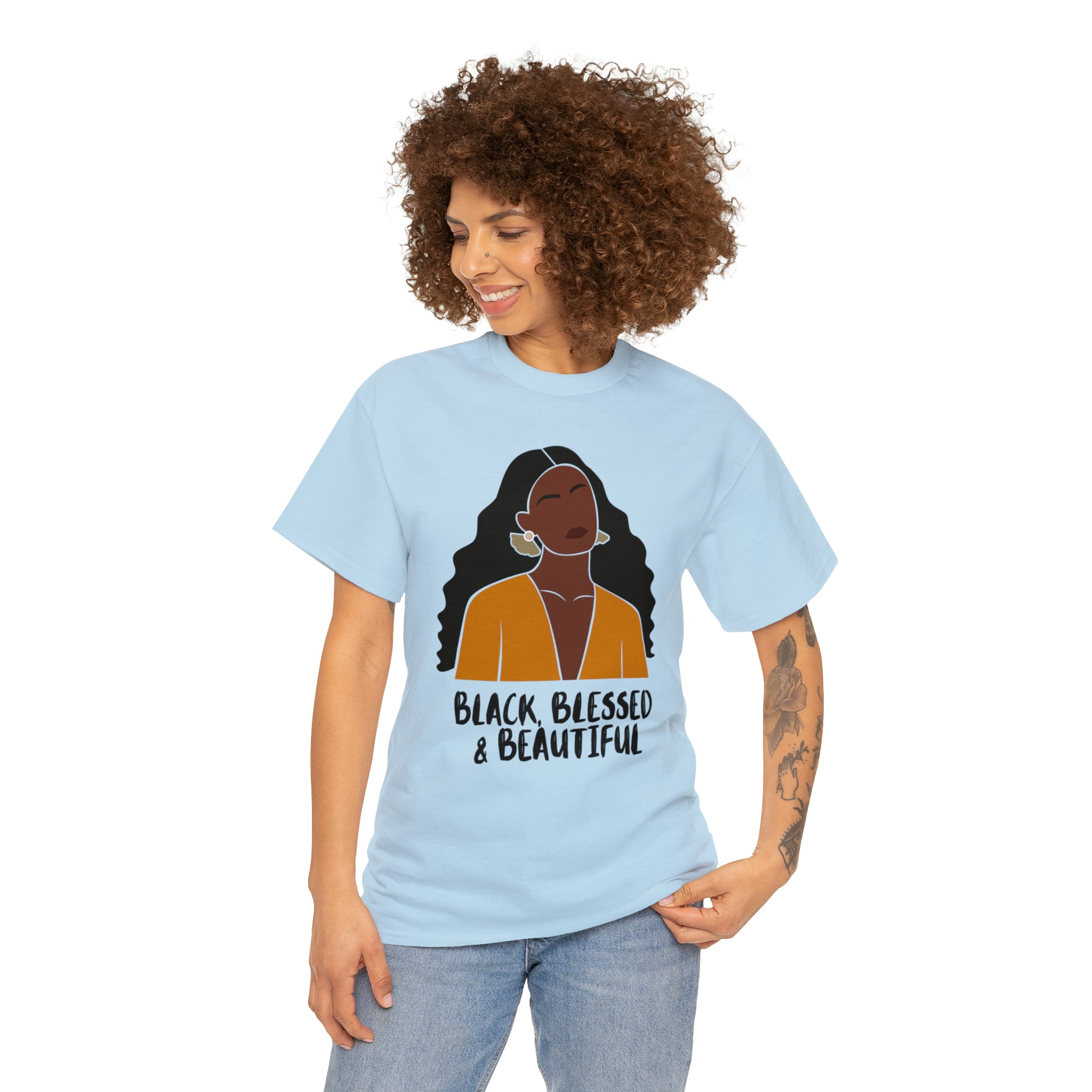 Black, Blessed & Beautiful Shirt | Empowered & Beautiful Cotton T-shirt