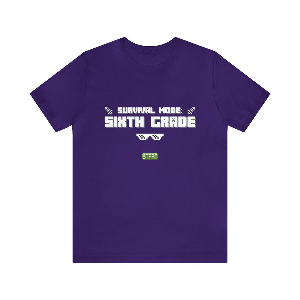 Sixth Grade Survival Mode Shirt | Minecraft School Unisex T-Shirt