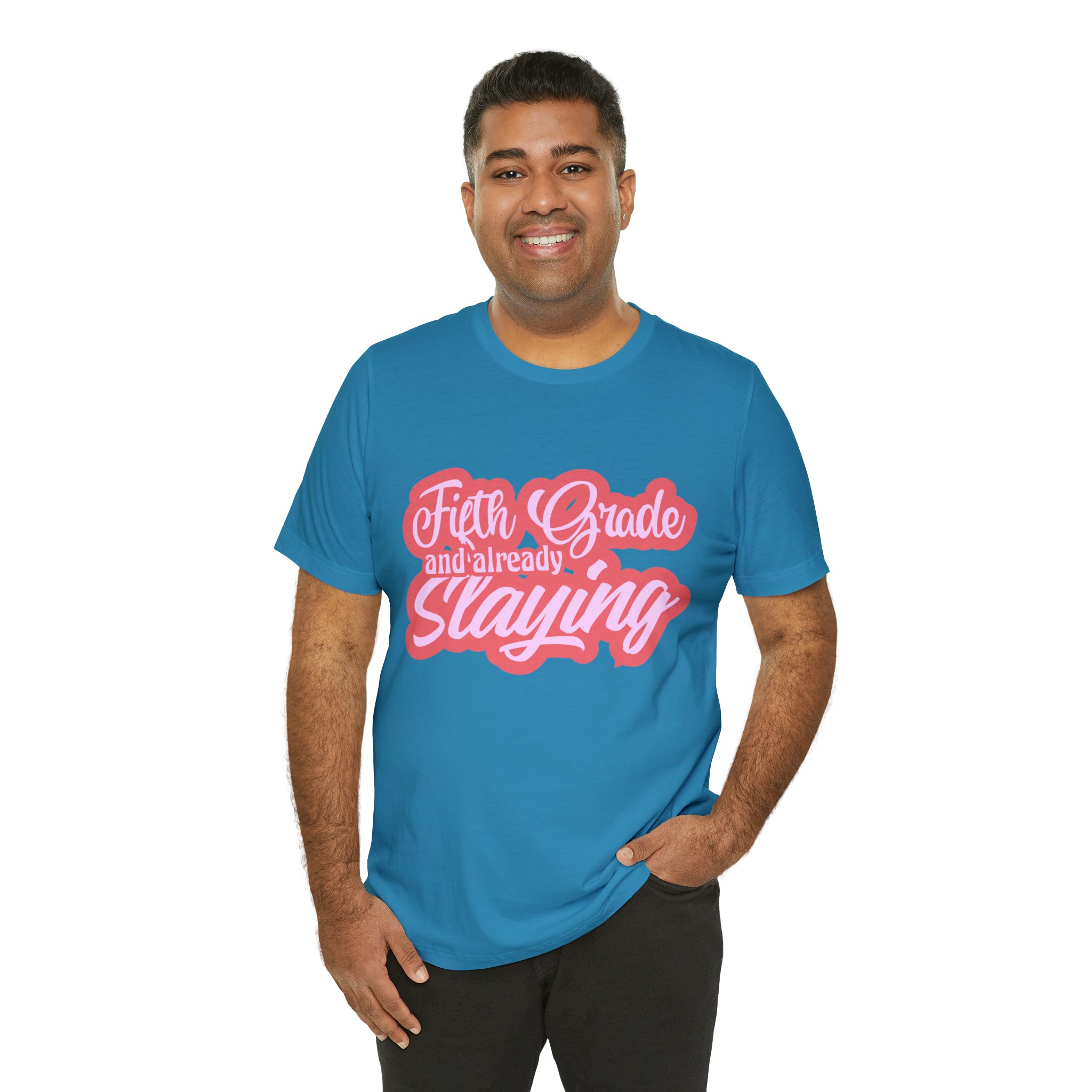 Slaying in Fifth Grade Shirt | Pink School Unisex T-Shirt