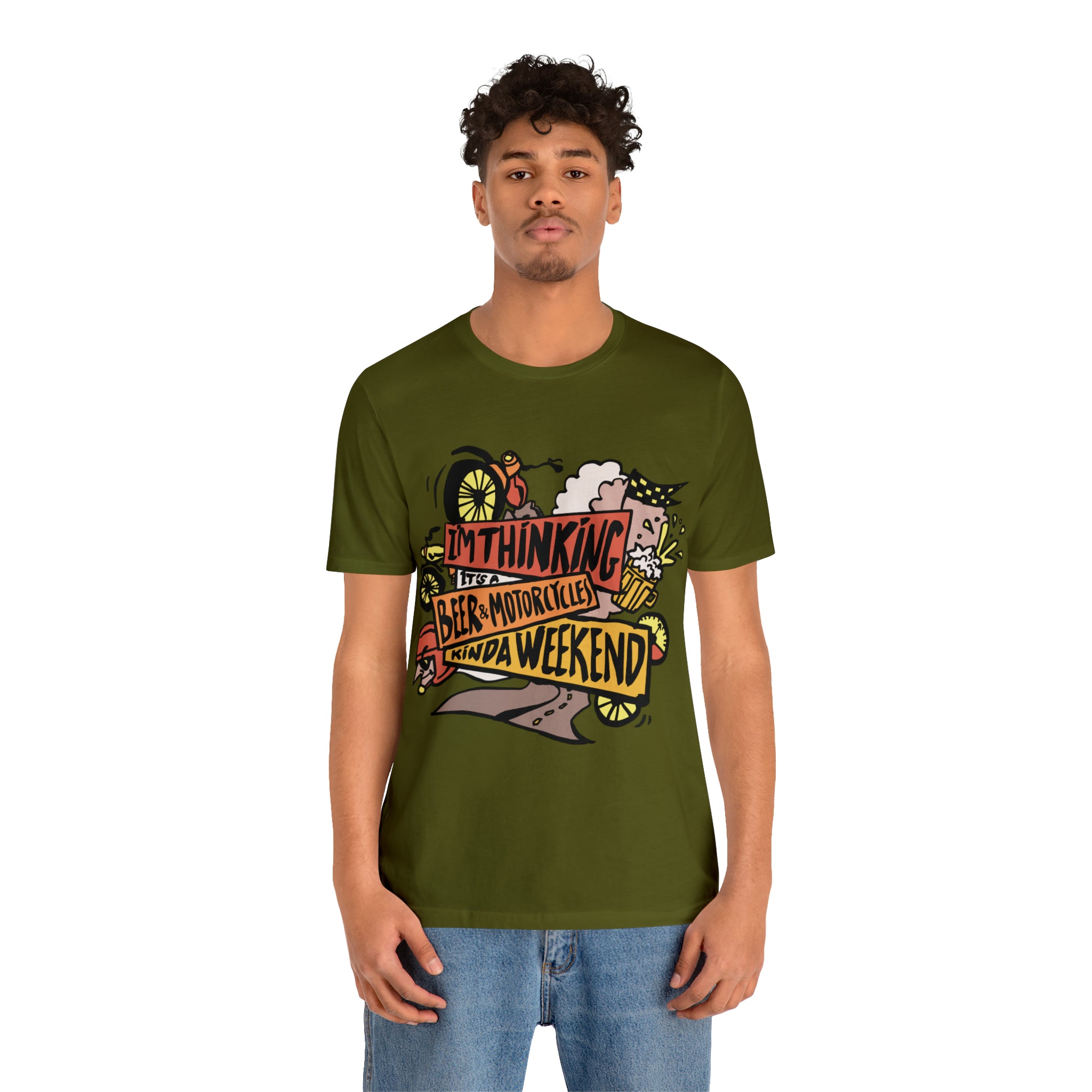 Beer and Motorcycle Shirt | Drink Beer Unisex T-Shirt