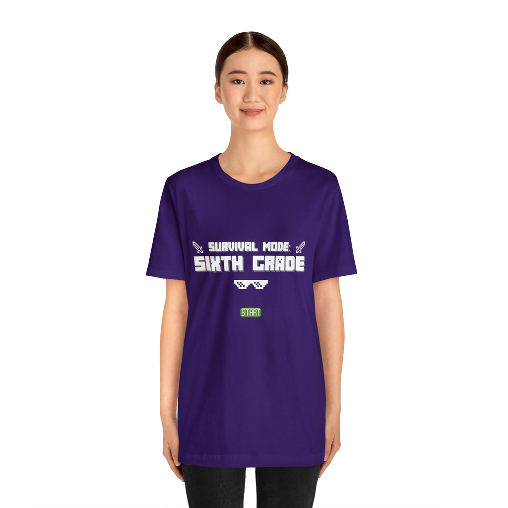 Sixth Grade Survival Mode Shirt | Minecraft School Unisex T-Shirt