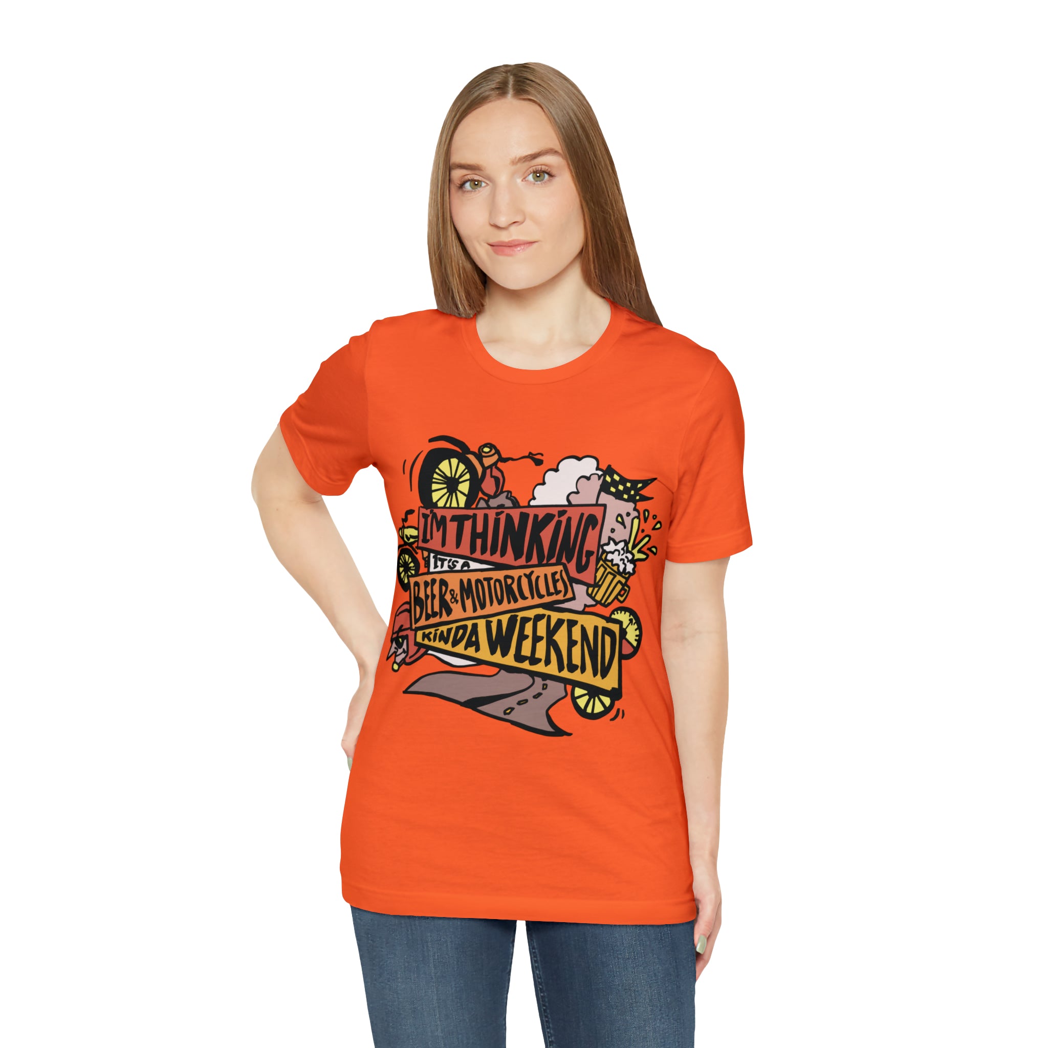 Beer and Motorcycle Shirt | Drink Beer Unisex T-Shirt