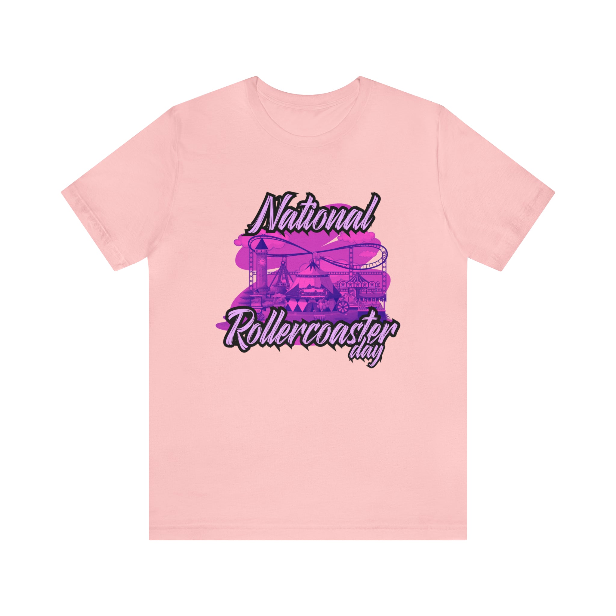 National Rollercoaster Day Pink Shirt | Carnival Ride T-Shirt