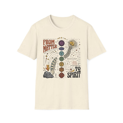 Chakra Spine T‑Shirt — "From Matter to Spirit" Spiritual Energy Tee