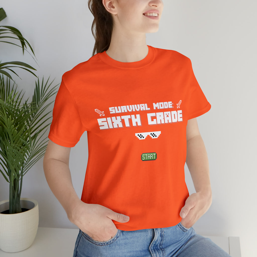 Sixth Grade Survival Mode Shirt | Minecraft School Unisex T-Shirt