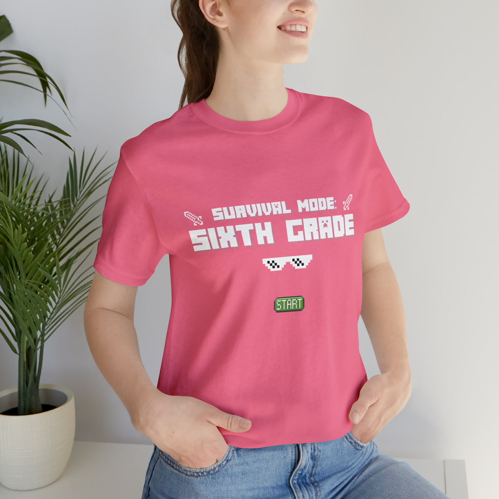 Sixth Grade Survival Mode Shirt | Minecraft School Unisex T-Shirt