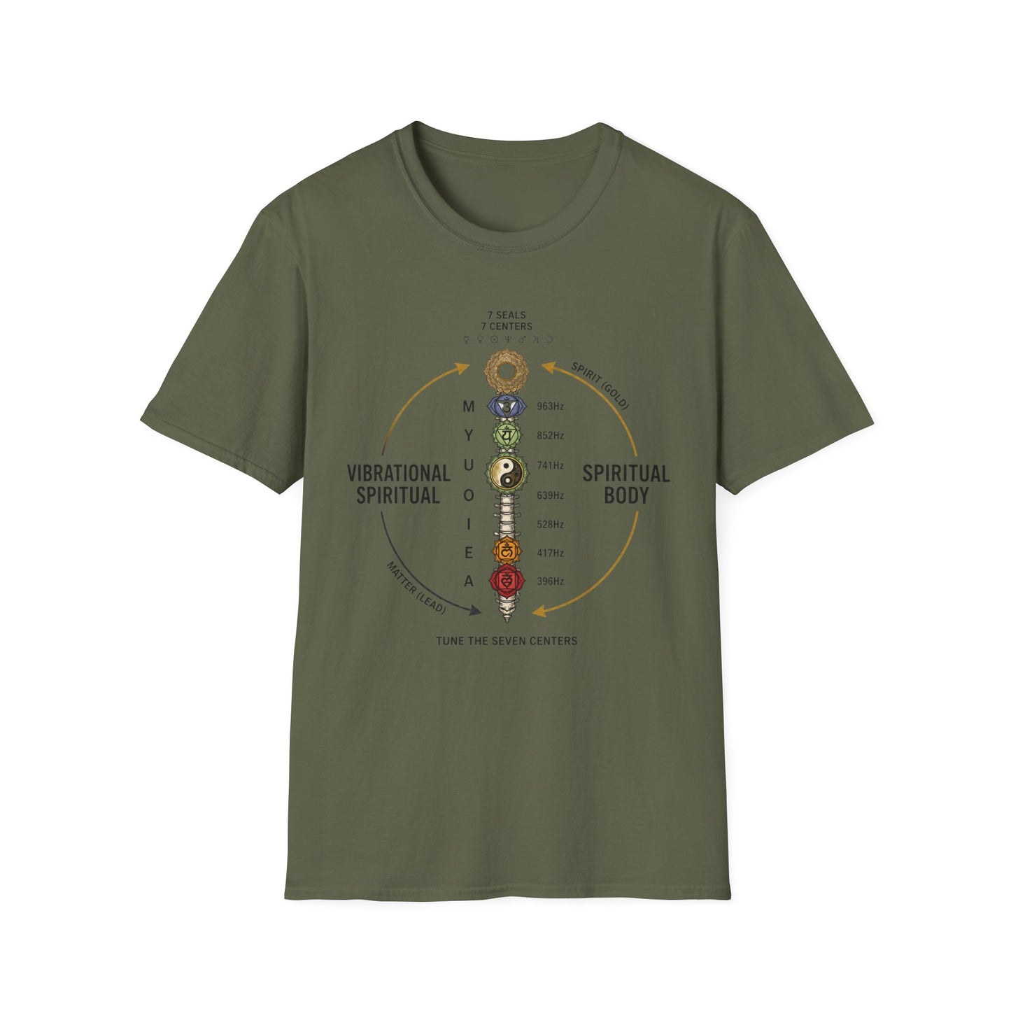 Chakra Alignment T-Shirt — 7 Seals 7 Centers Spiritual Energy Tee
