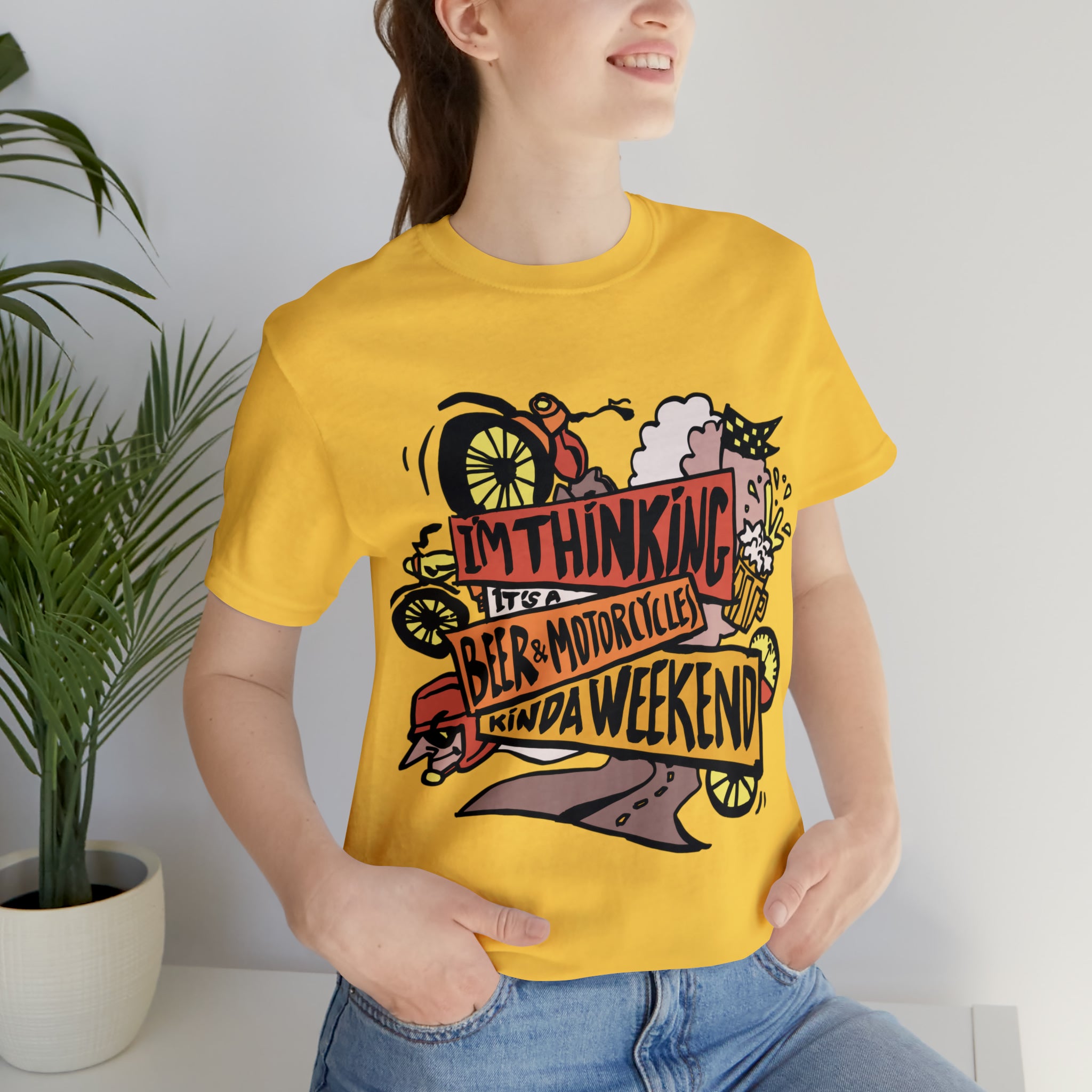 Beer and Motorcycle Shirt | Drink Beer Unisex T-Shirt