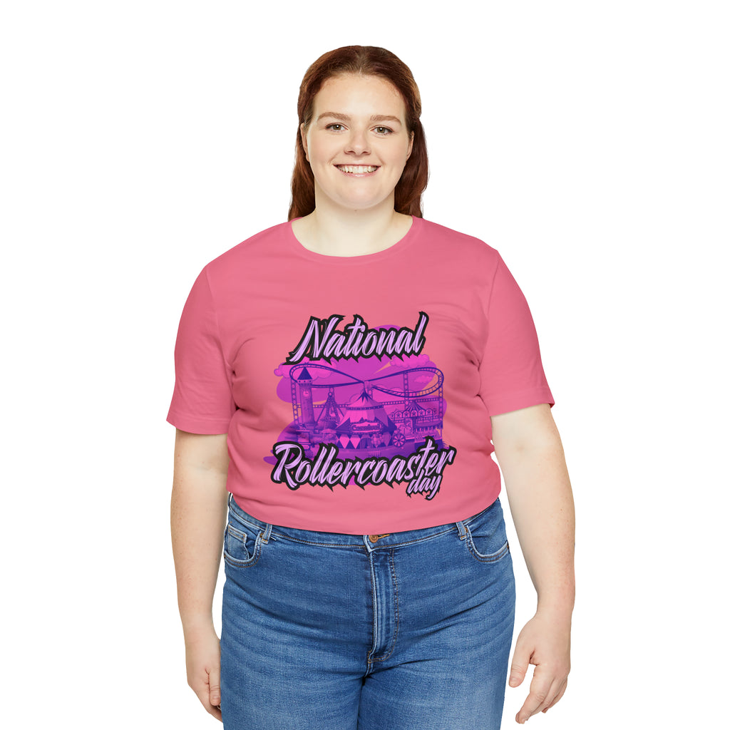 National Rollercoaster Day Pink Shirt | Carnival Ride T-Shirt