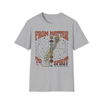 Spiritual Chakra Spine Graphic Tee—From Matter to Spirit T-Shirt